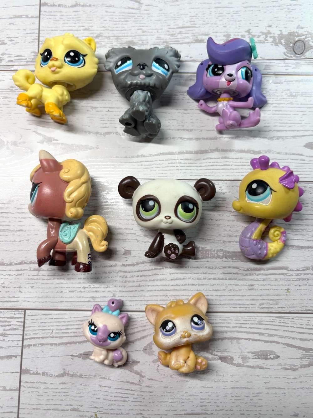 Hasbro Littlest Pet Shop Vintage Toy Figures Lot of 8 toys